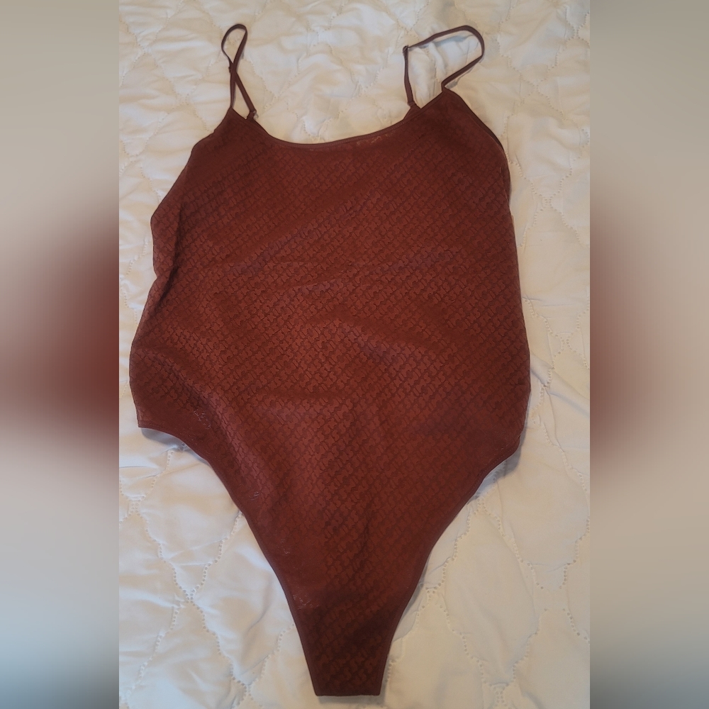 SKIMS logo mesh bodysuit